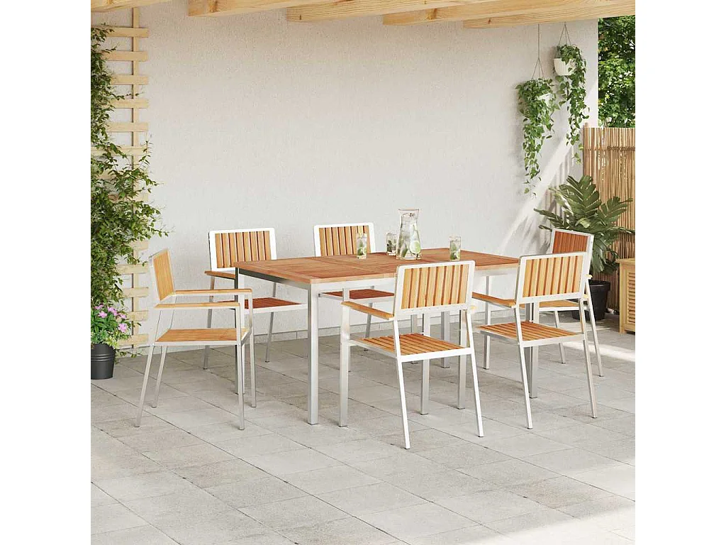 Set da pranzo da giardino da 7 pezzi