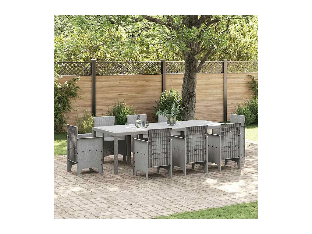 Table de Jardin Gris clair 250 x 100 x 73 cm polyrotin