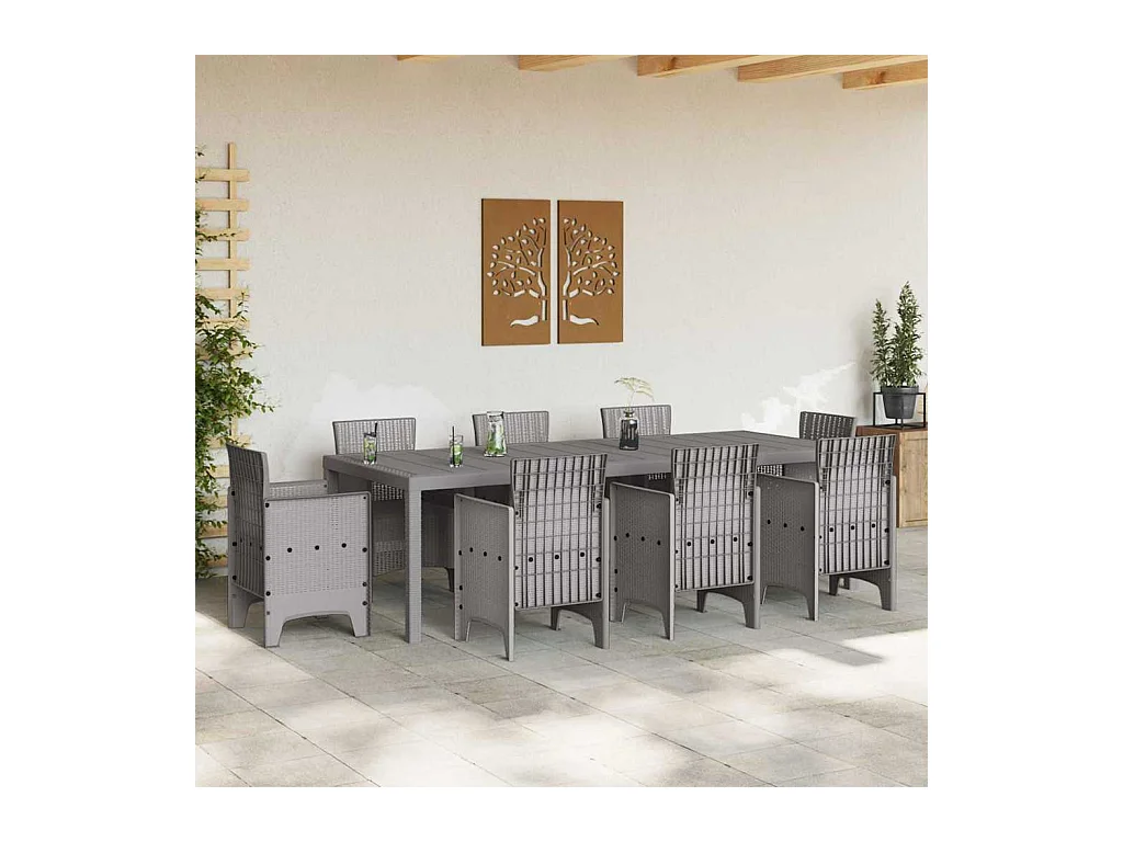 Table de Jardin Gris clair 250 x 100 x 73 cm polyrotin