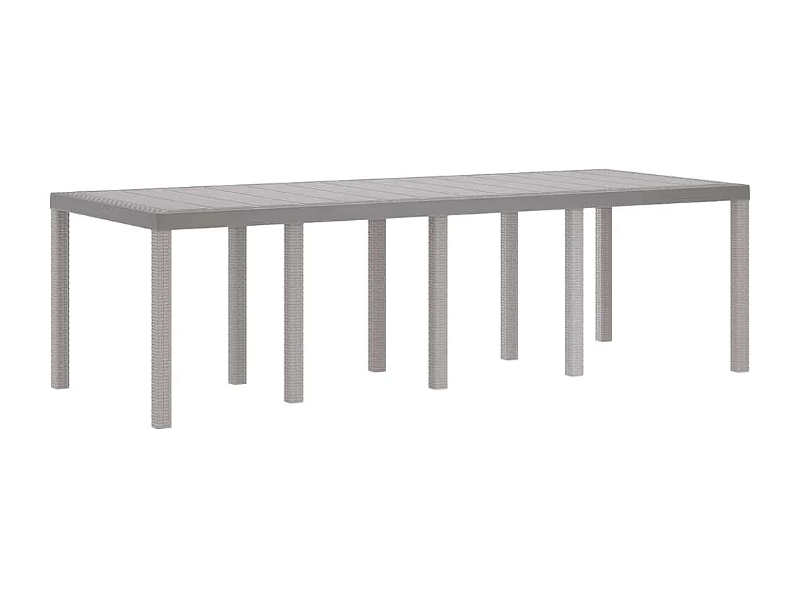 Table de Jardin Gris clair 250 x 100 x 73 cm polyrotin