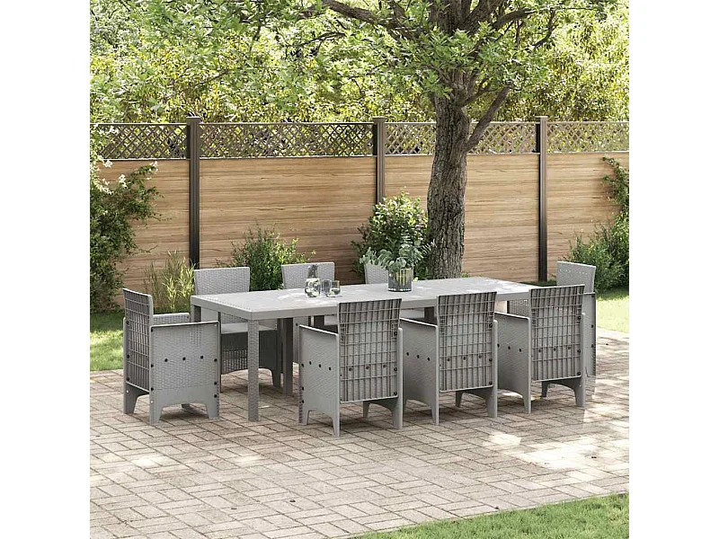 Table de Jardin Gris clair 250 x 100 x 73 cm polyrotin