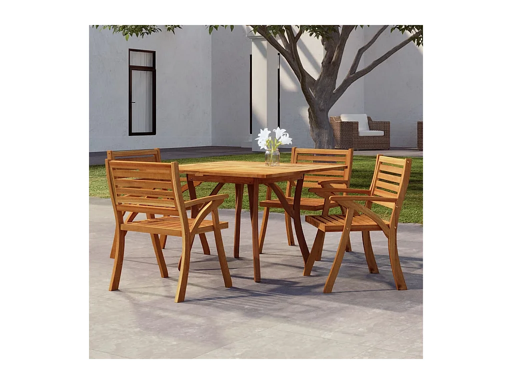 Tuintafel 110x110x75 cm Massief acaciahout