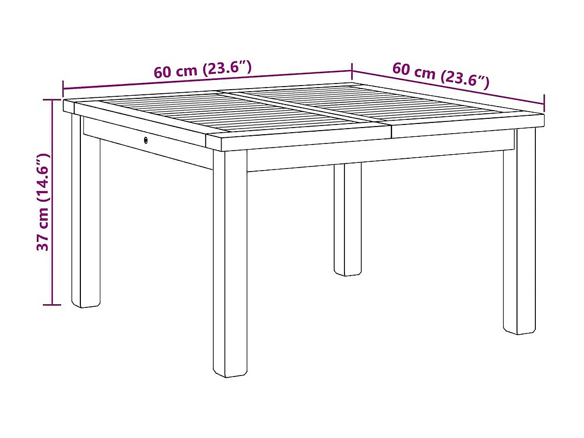 Table basse Marron 60 x 60 x 36 cm Bois de teck solide