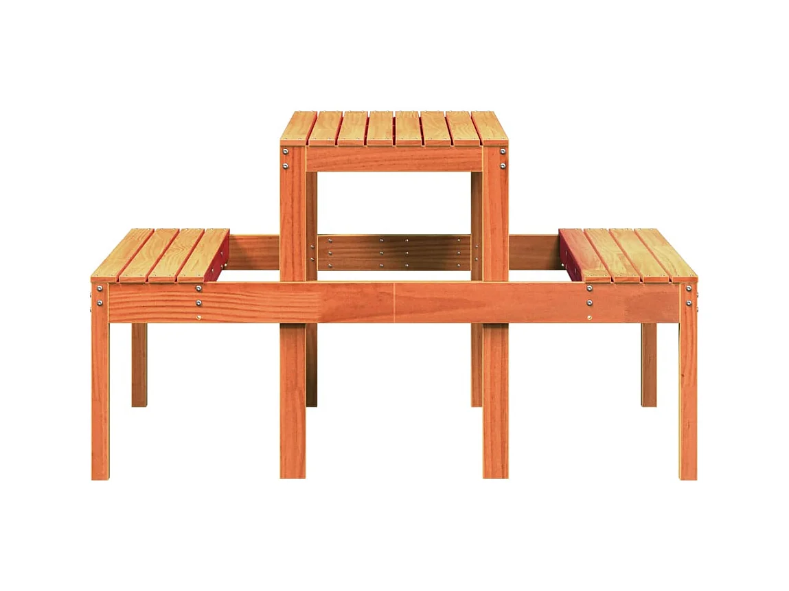 Bruine was picknicktafel 110x134x75 cm massief grenenhout