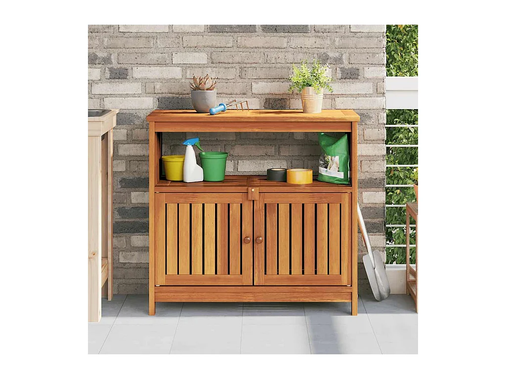 Table console de jardin 80x35x75 cm bois massif d'acacia