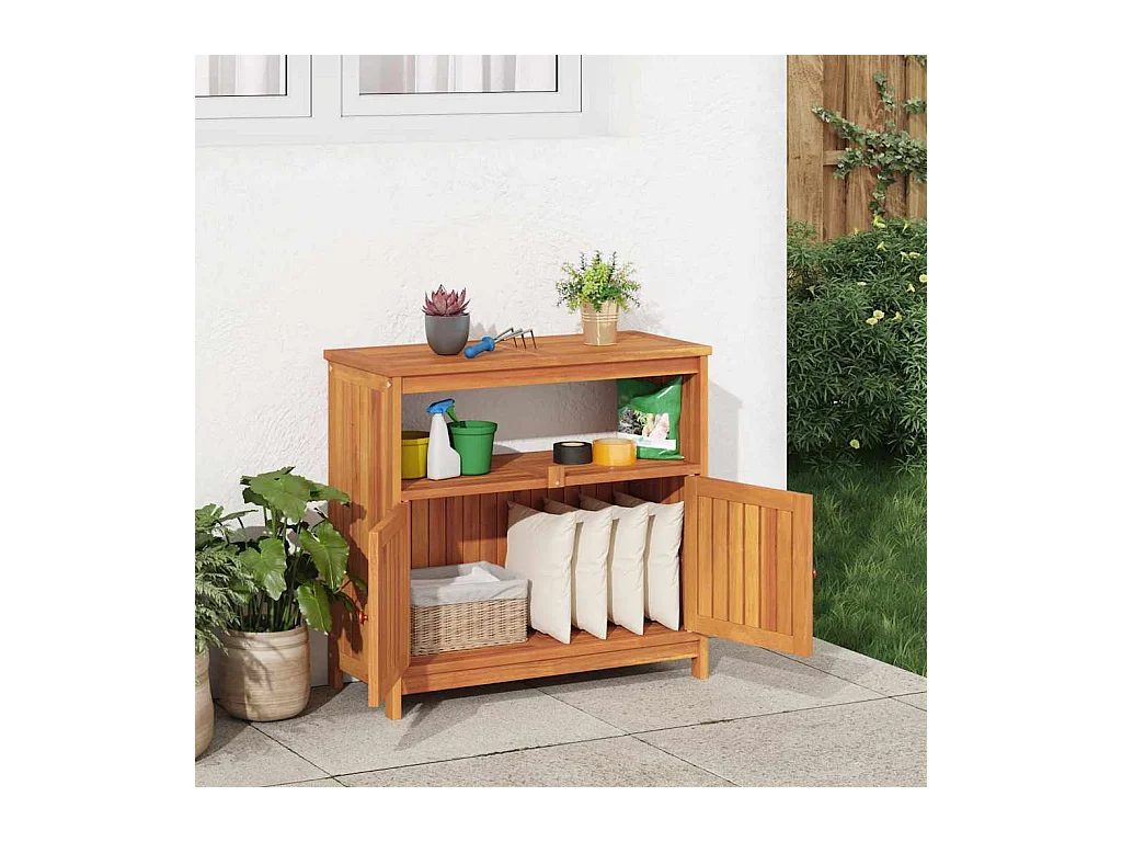 Table console de jardin 80x35x75 cm bois massif d'acacia