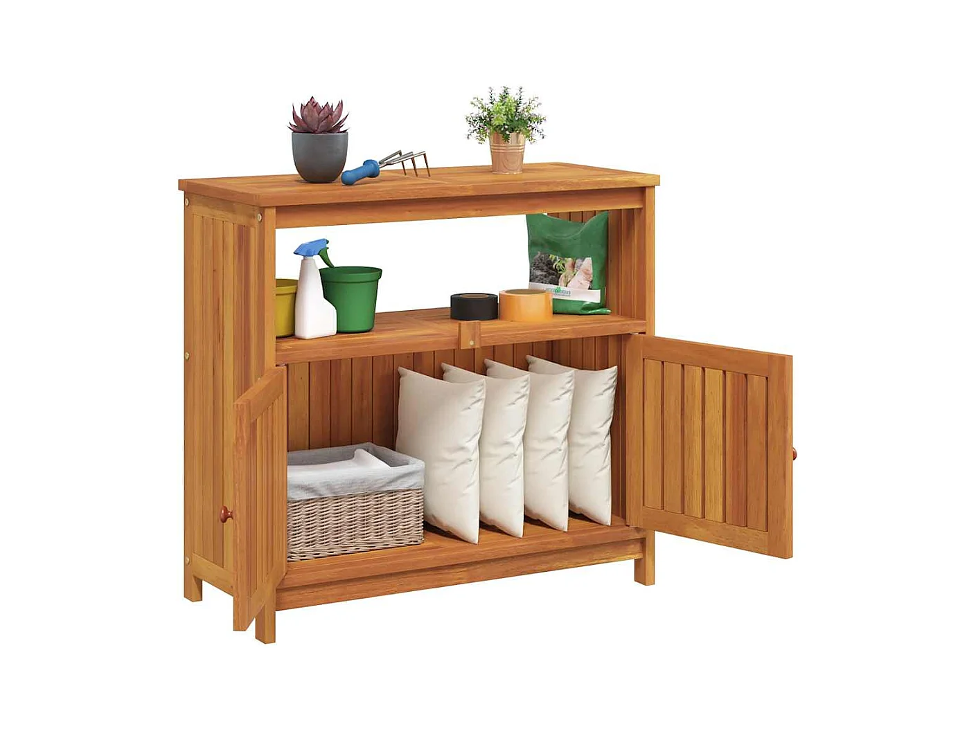 Table console de jardin 80x35x75 cm bois massif d'acacia