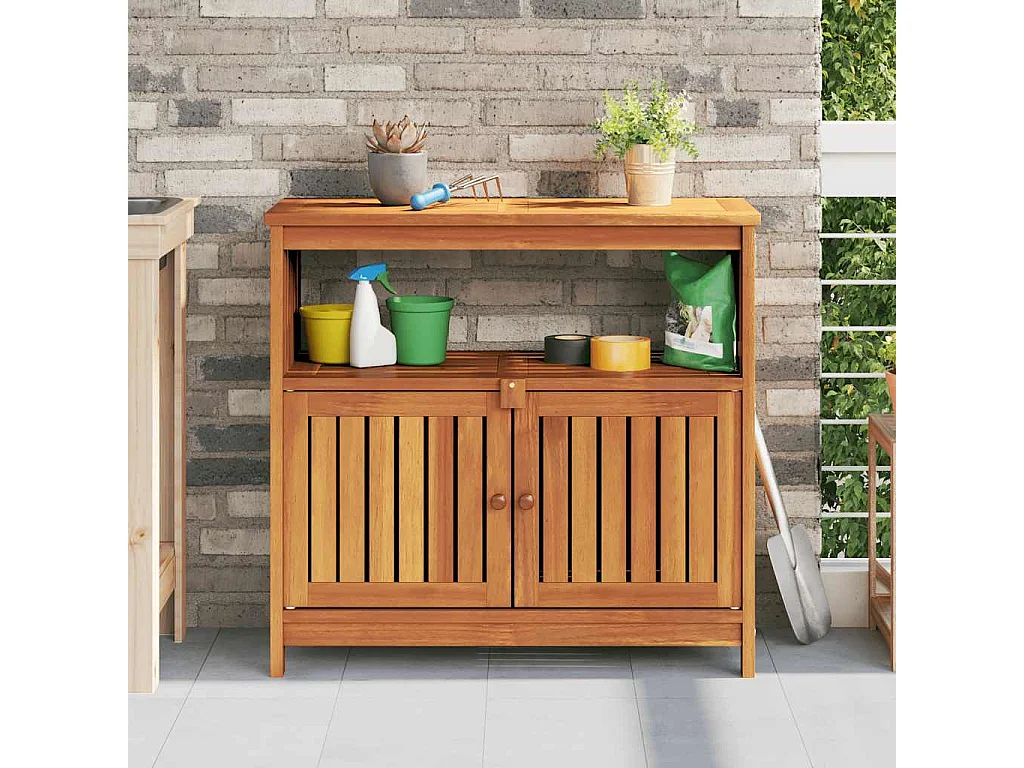 Table console de jardin 80x35x75 cm bois massif d'acacia