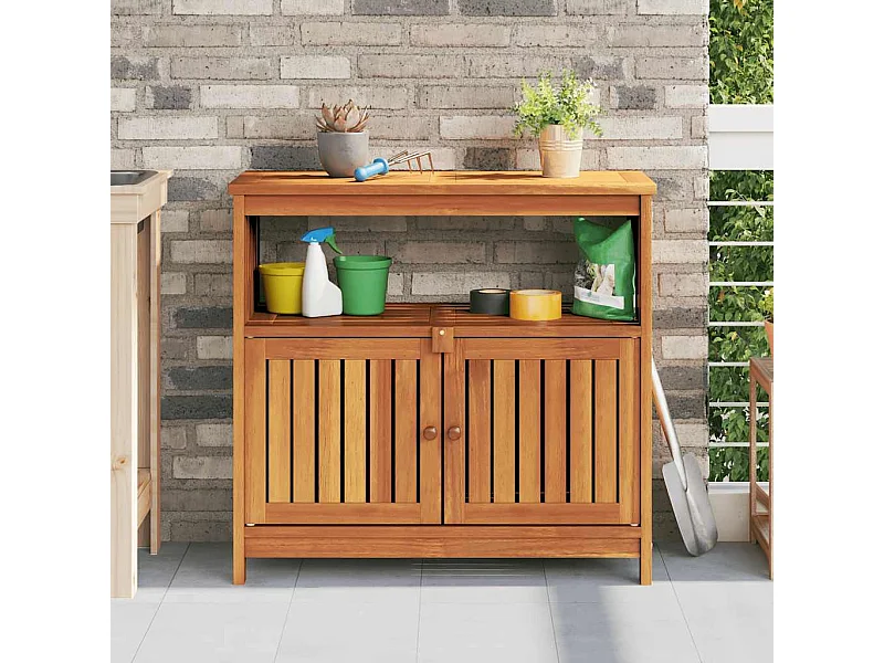 Table console de jardin 80x35x75 cm bois massif d'acacia