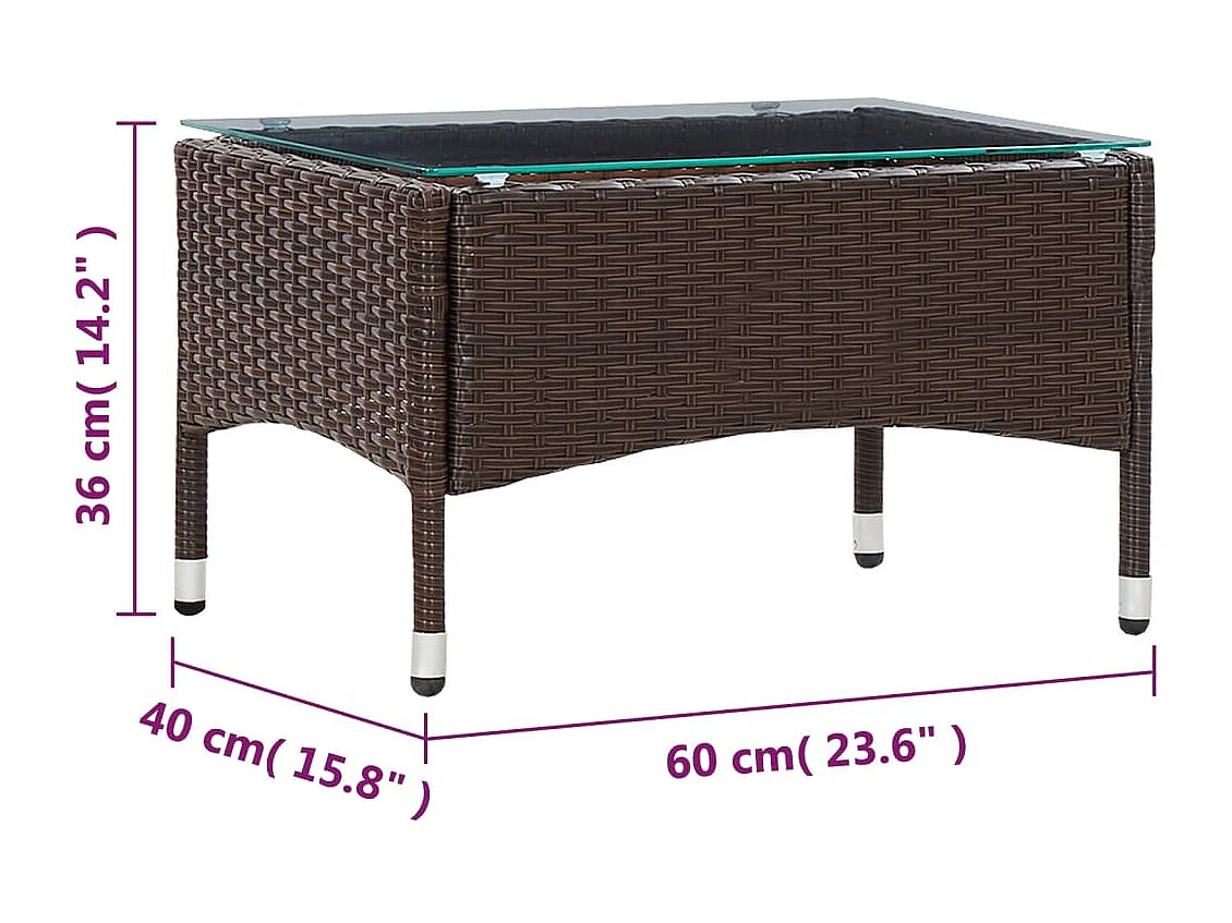 Salontafel Bruin 60x40x36 cm Geweven hars