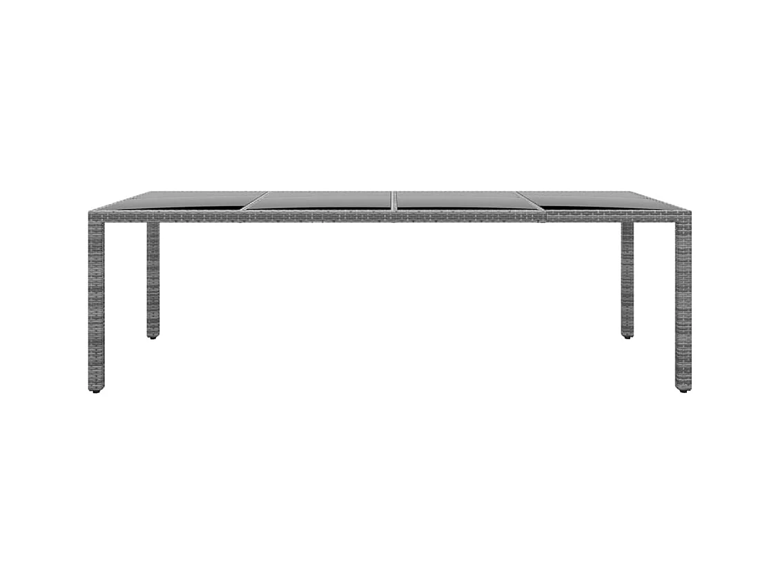 Tuintafel 250x100x75 cm Gehard glas en geweven hars