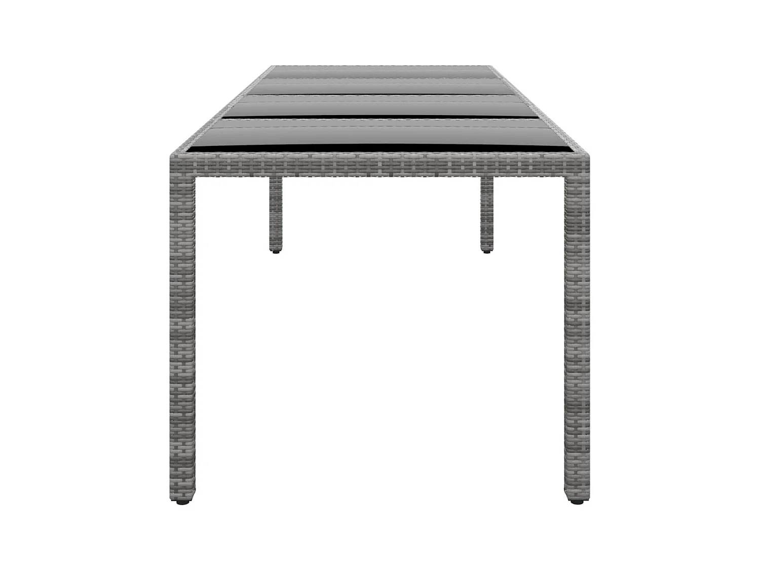 Tuintafel 250x100x75 cm Gehard glas en geweven hars