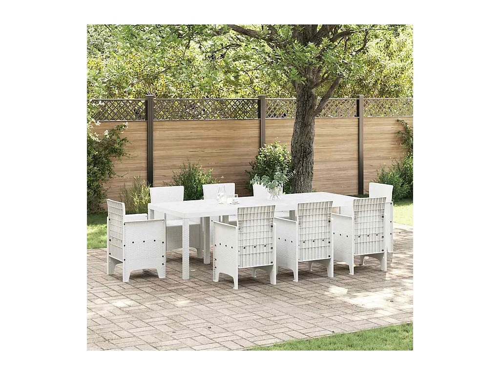 Table de Jardin Blanc 250 x 100 x 73 cm polyrotin