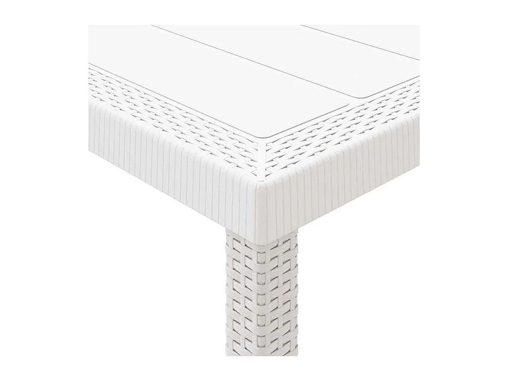 Table de Jardin Blanc 250 x 100 x 73 cm polyrotin