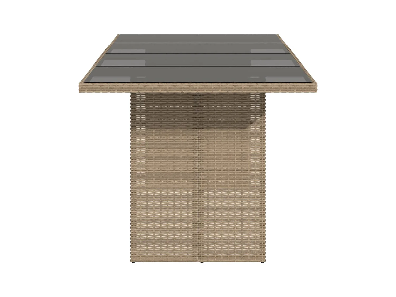 Tuintafel met beige glazen blad 190x80x74 cm