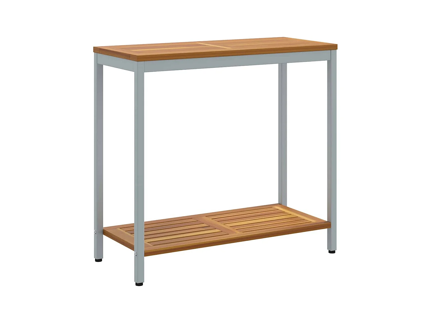 Table de jardin avec stockage Naturel et gris 80 x 35 x 75 cm