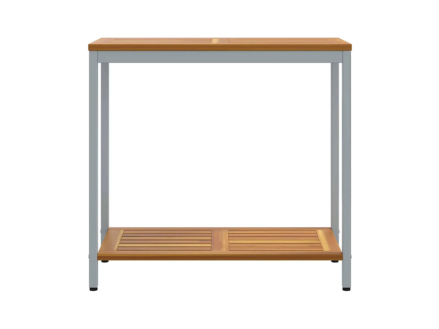 Table de jardin avec stockage Naturel et gris 80 x 35 x 75 cm