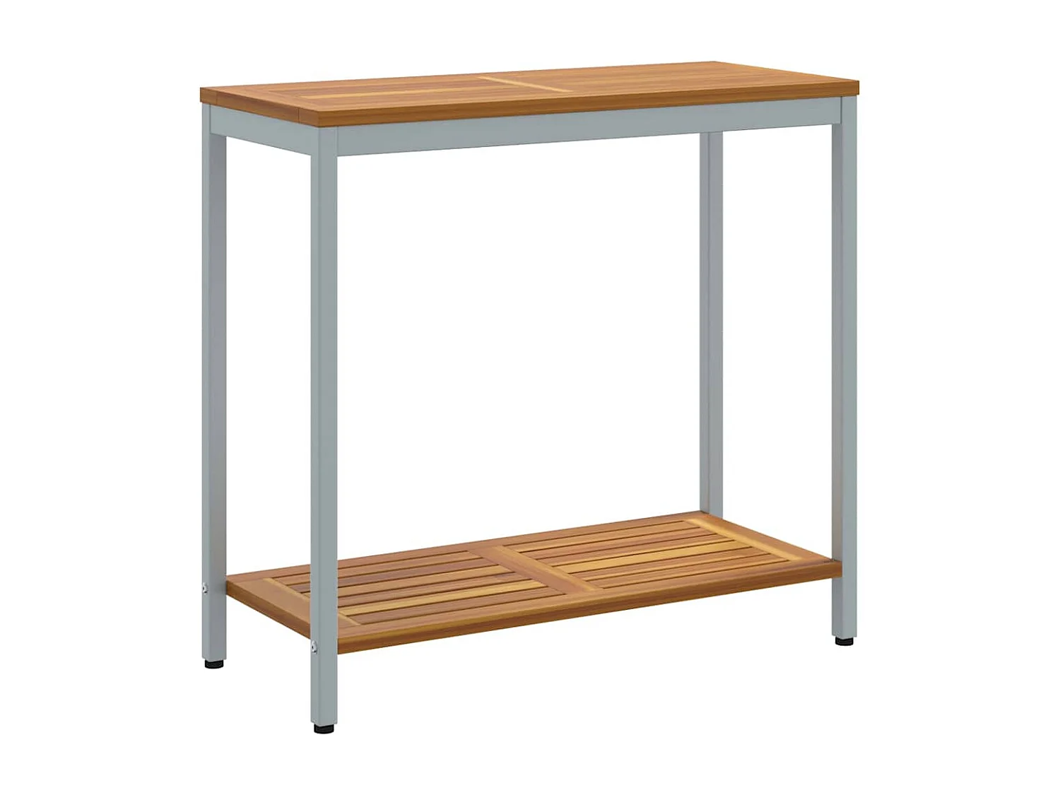 Table de jardin avec stockage Naturel et gris 80 x 35 x 75 cm