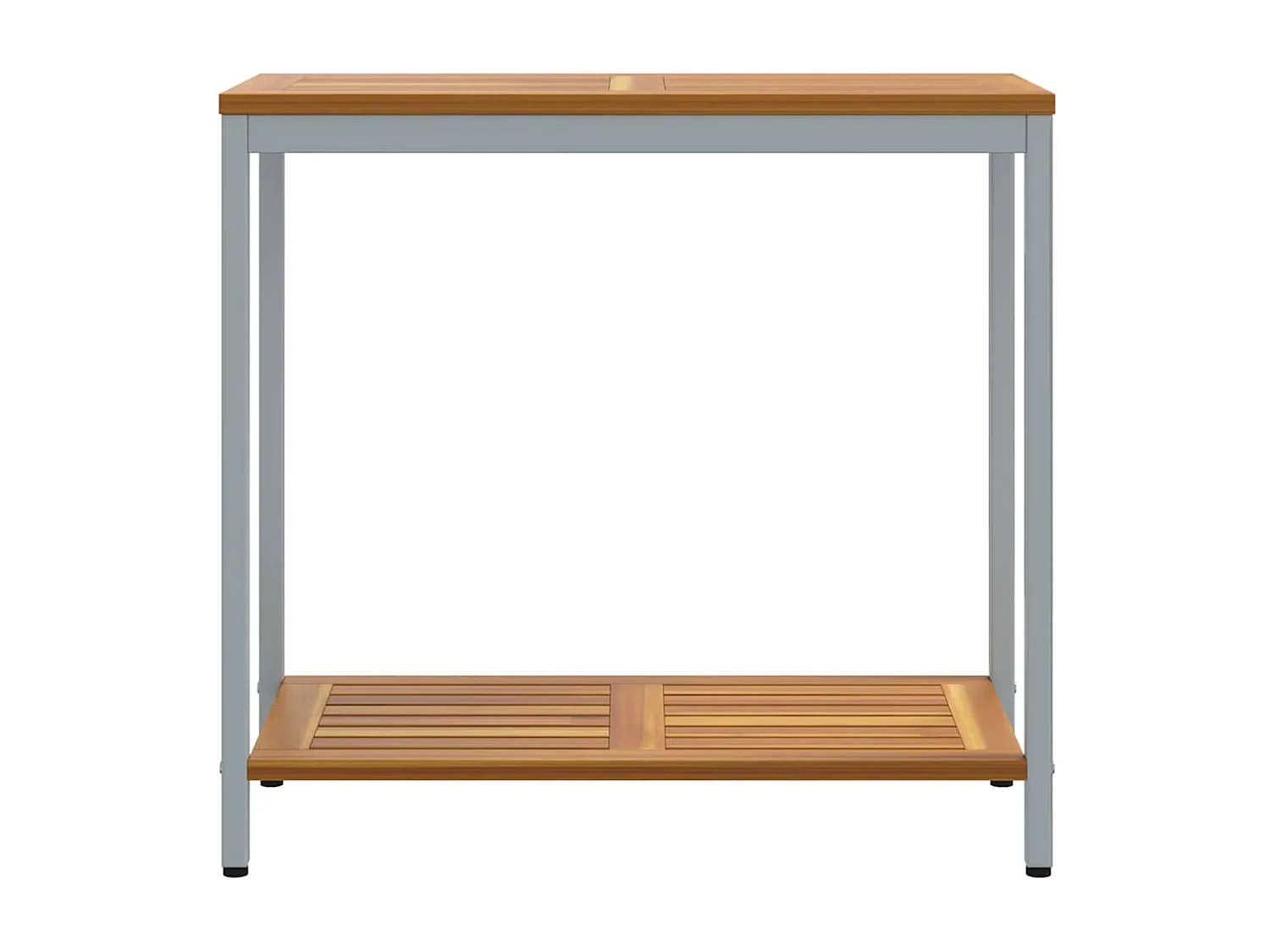 Table de jardin avec stockage Naturel et gris 80 x 35 x 75 cm