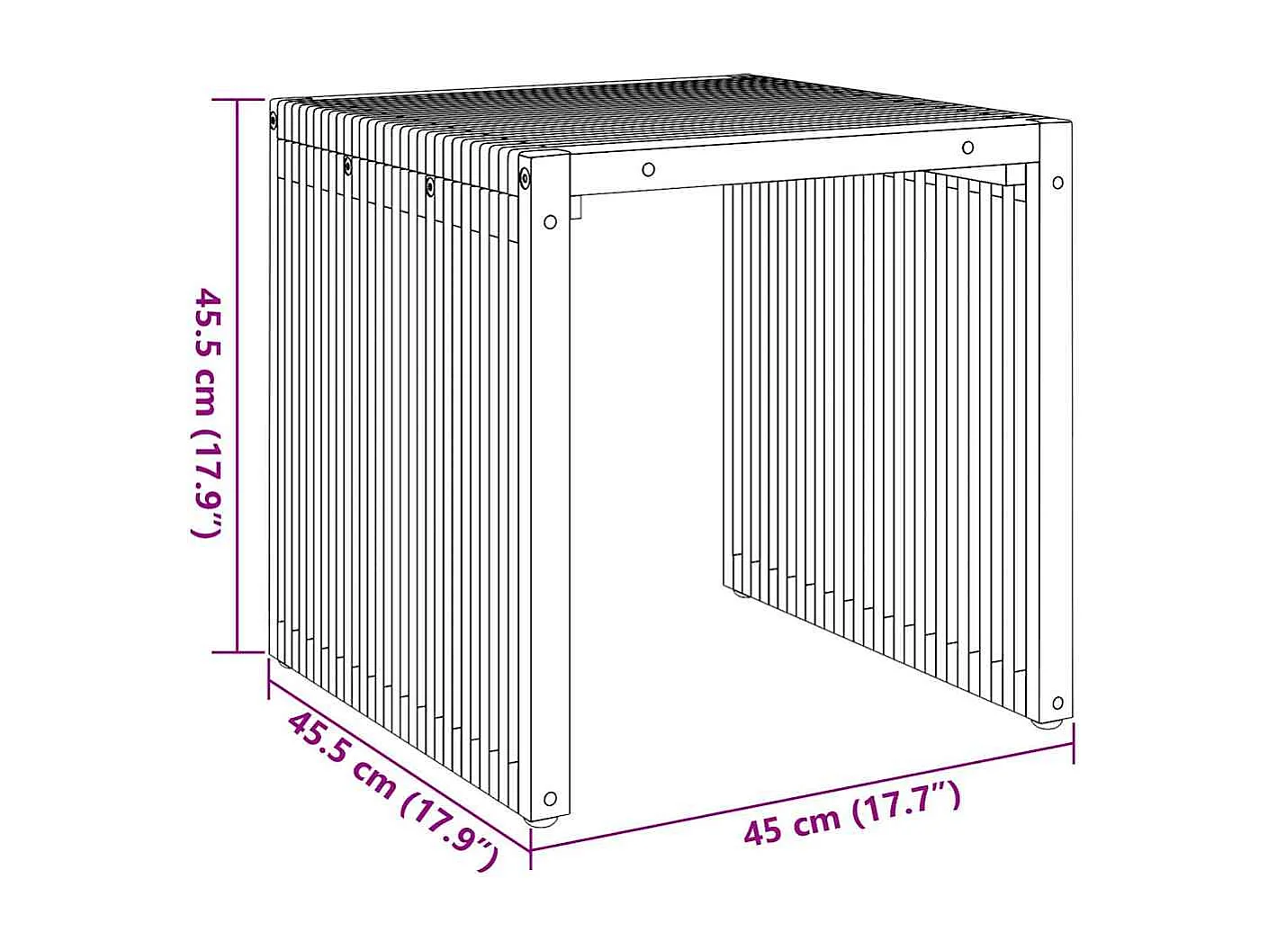 Tavolino da giardino Marrone 45 x 42,5 x 45 cm