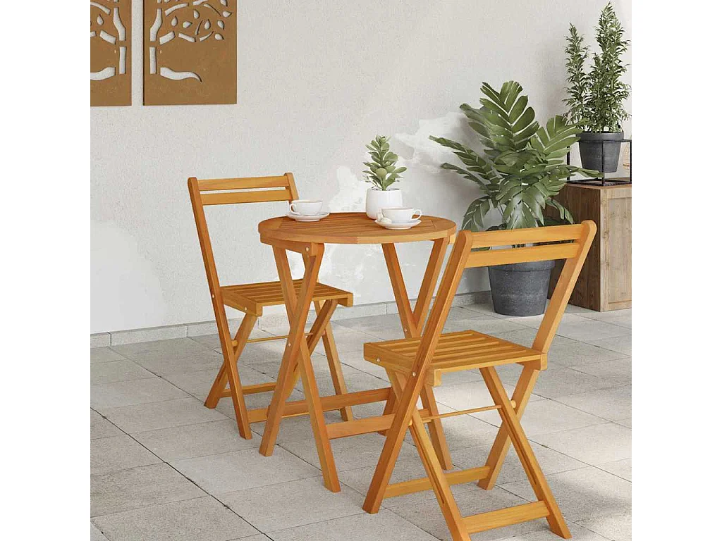 Table de jardin pliante Naturel 60 x 60 x 72 cm