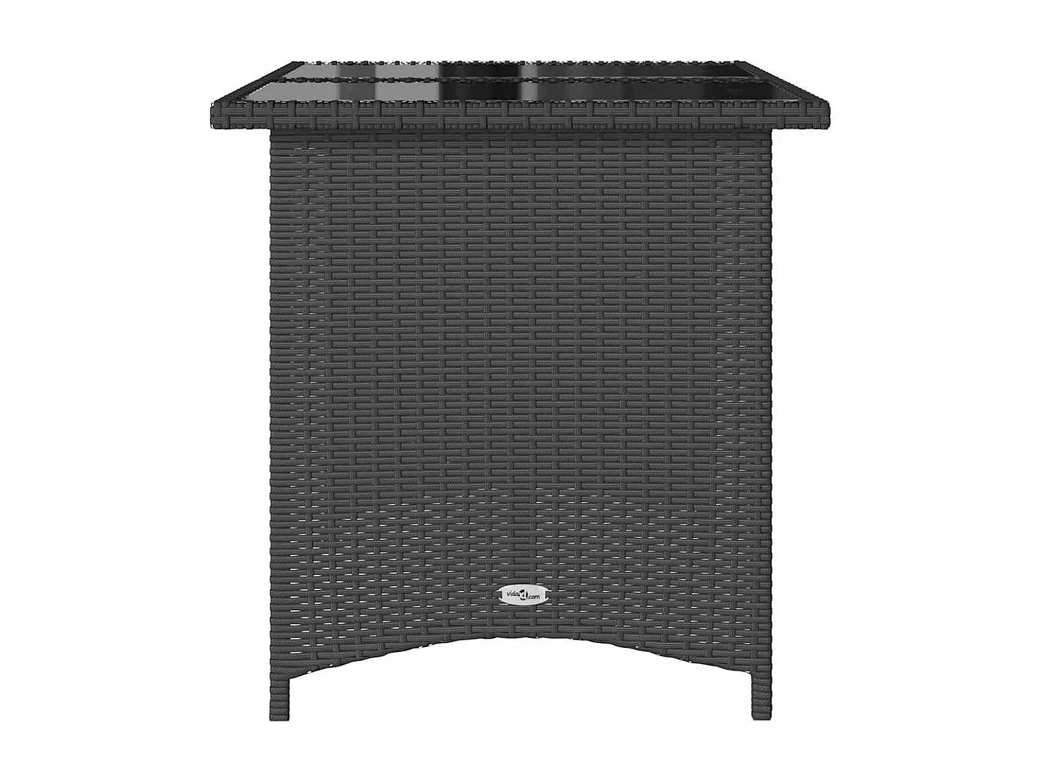 Tavolo da giardino con piano in vetro nero 110x68x70 in polyrattan