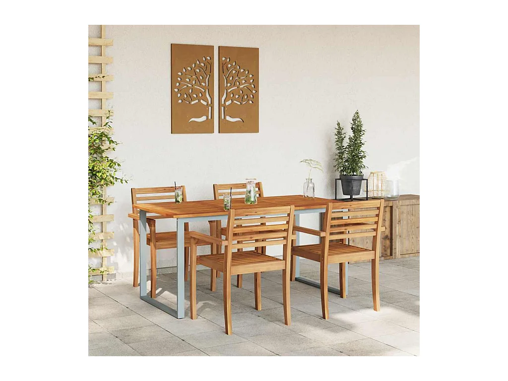 Mesa de comedor de jardín Gris 160 x 80 x 75 cm