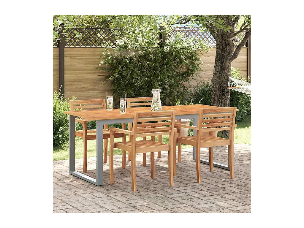 Table de jardin pour repas Gris 160 x 80 x 75 cm
