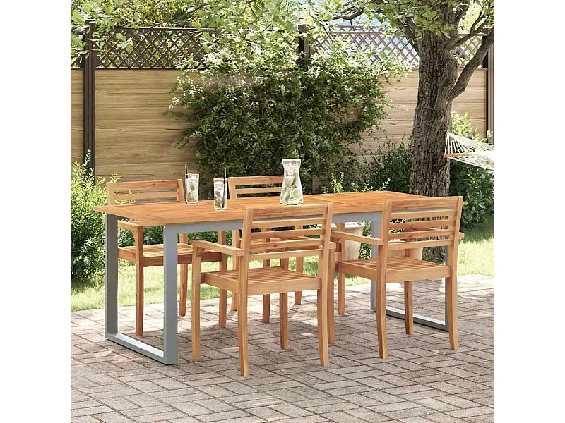 Table de jardin pour repas Gris 160 x 80 x 75 cm