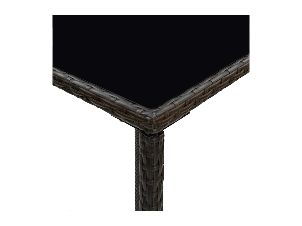 Tuinbartafel Bruin 70x70x110 cm Hars riet glas