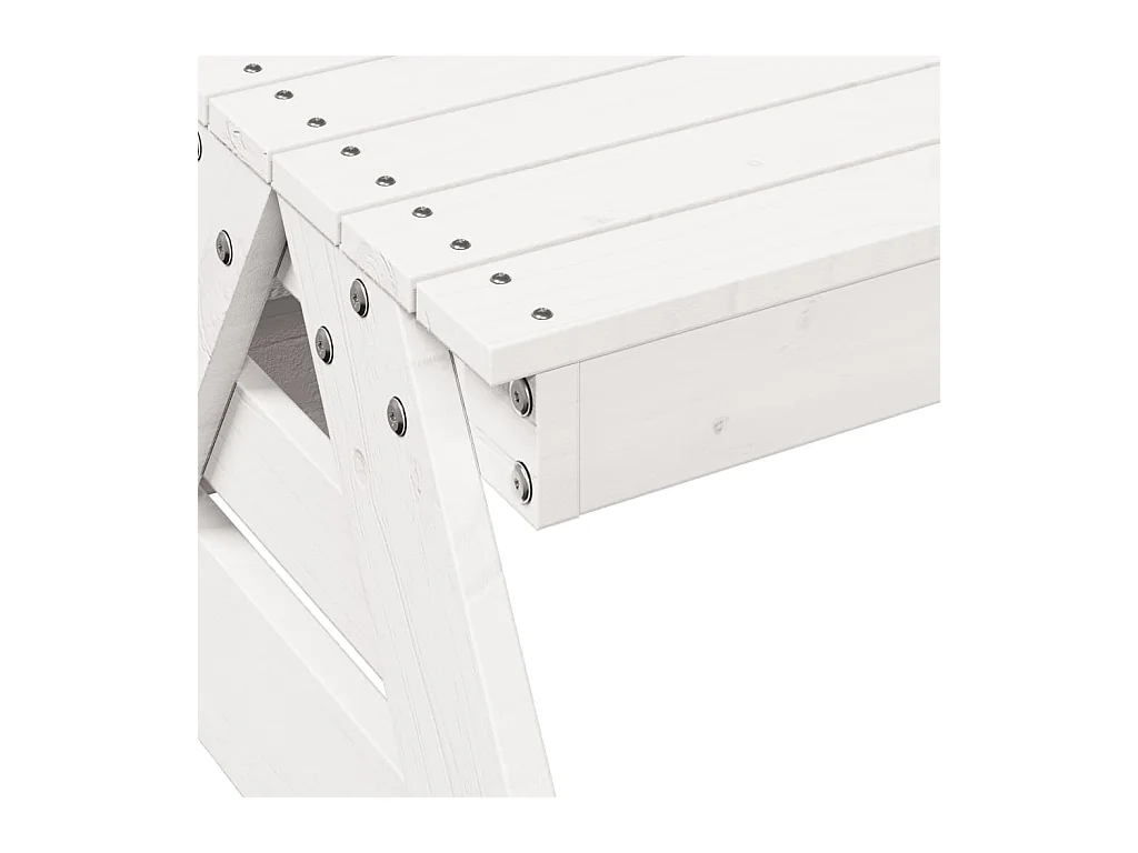 Kinderpicknicktafel wit massief grenenhout