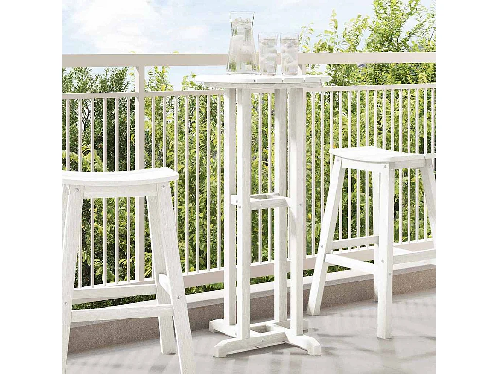 Table de bar Blanc 55 x 55 x 107 cm HDPE