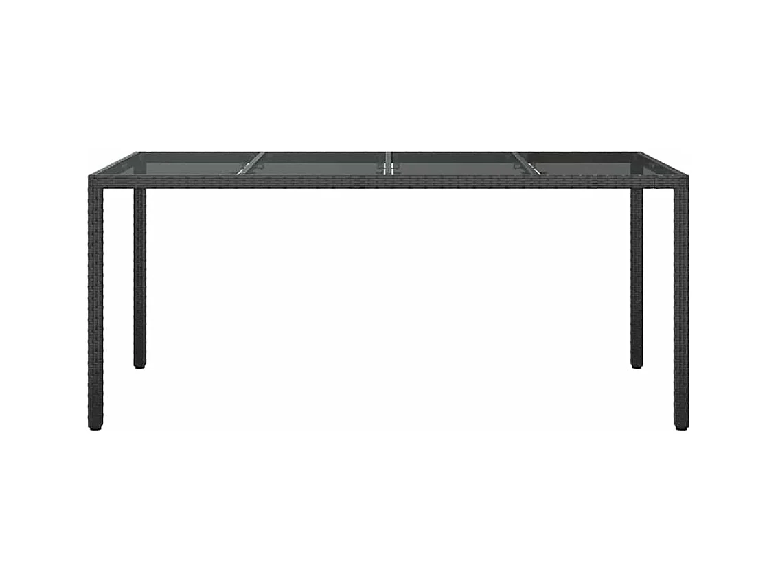 Table de jardin pour repas Noir 190 x 90 x 75 cm Poly rotin