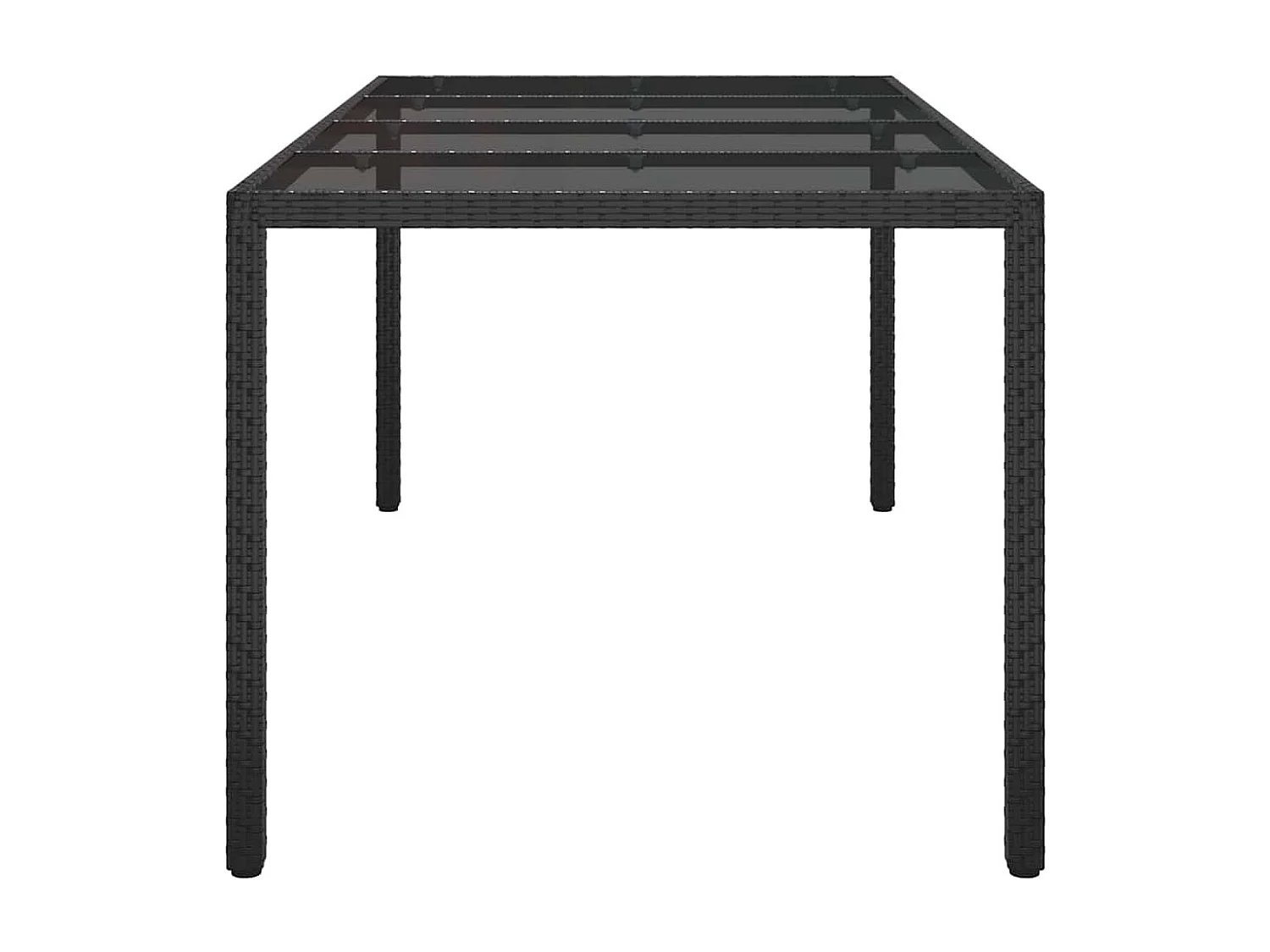 Table de jardin pour repas Noir 190 x 90 x 75 cm Poly rotin