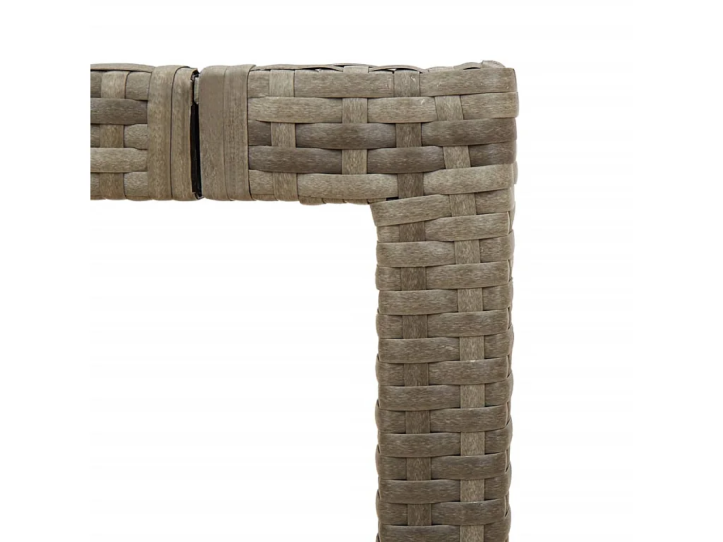 Tavolo da giardino con piano in vetro, Grigio, 190x90x75cm, resina intrecciata