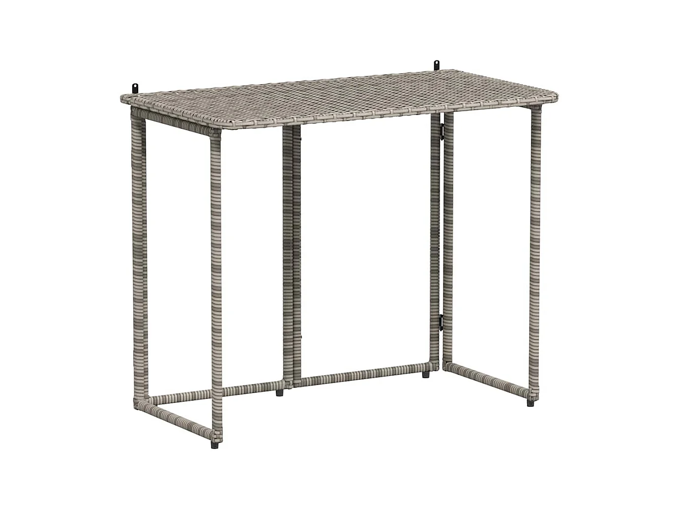 Table de jardin pliante gris 90 x 51 x 75 cm polyrotin