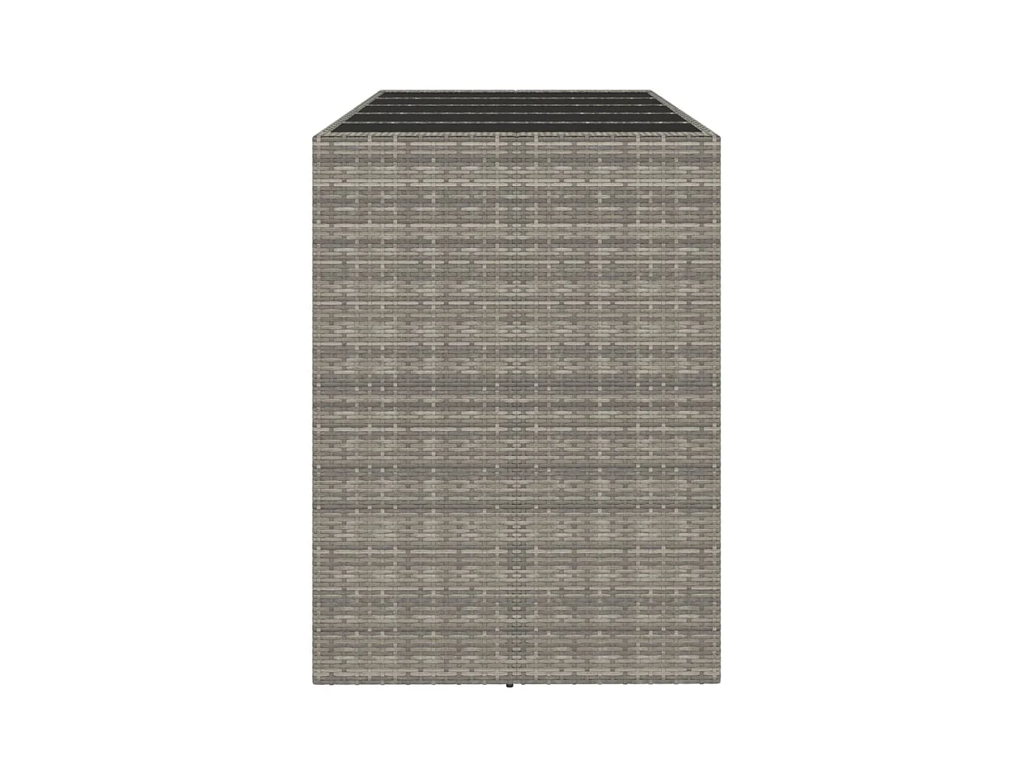 Bartafel met grijs glazen blad 185x80x110 cm polyrotan