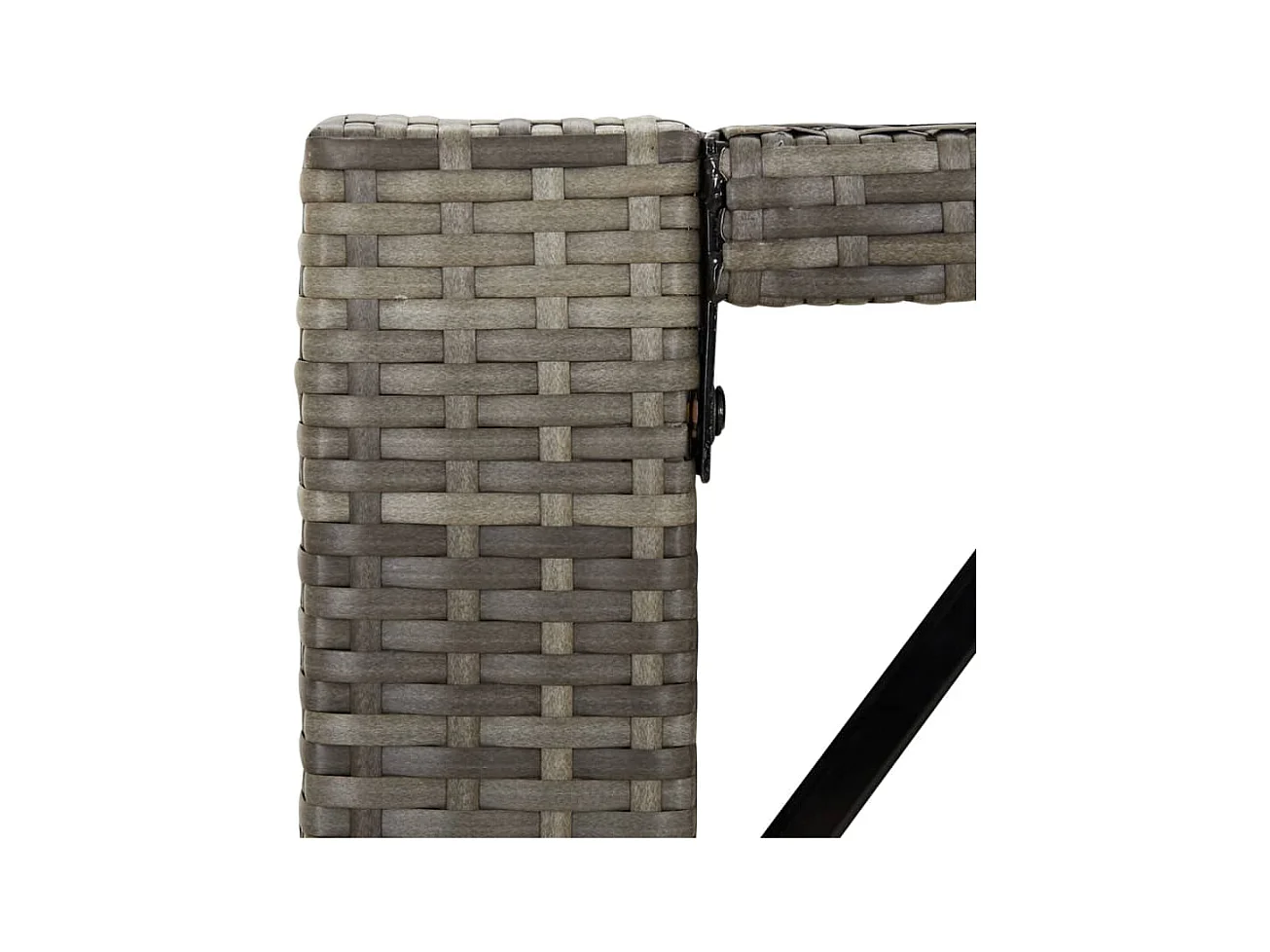 Bartafel met grijs glazen blad 185x80x110 cm polyrotan