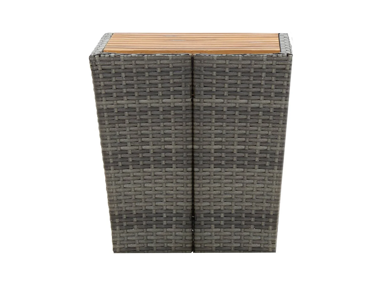 Table à thé gris 41,5x41,5x43cm résine tressée et bois d'acacia
