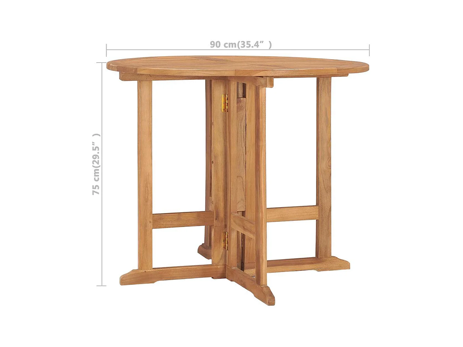 Opvouwbare tuintafel Ø90x75 cm Massief teakhout