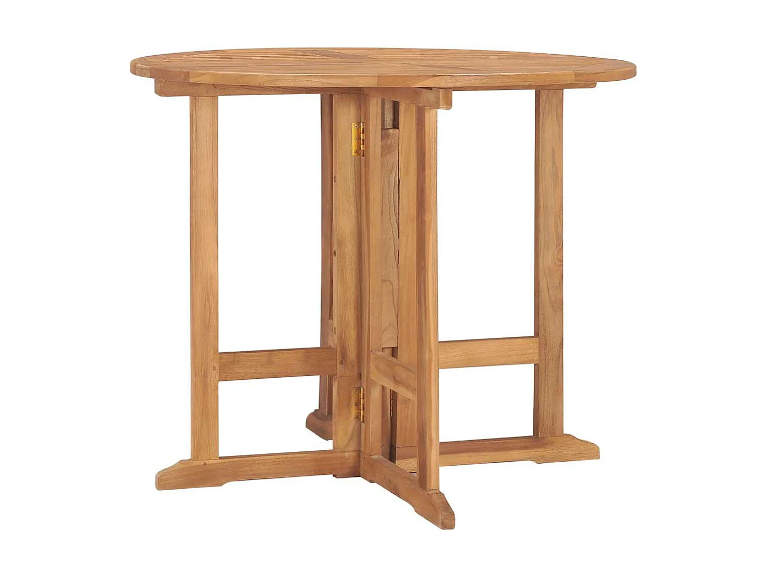 Tavolo da pranzo pieghevole da giardino Ø90x75 cm Legno massello di teak