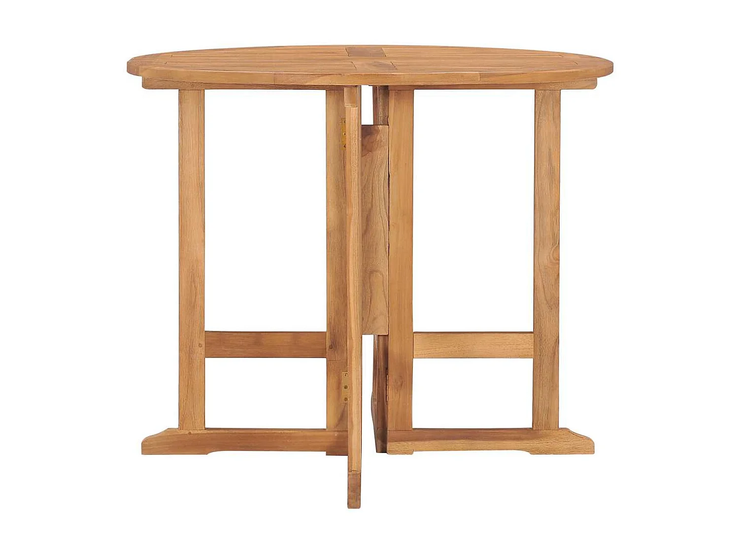 Tavolo da pranzo pieghevole da giardino Ø90x75 cm Legno massello di teak