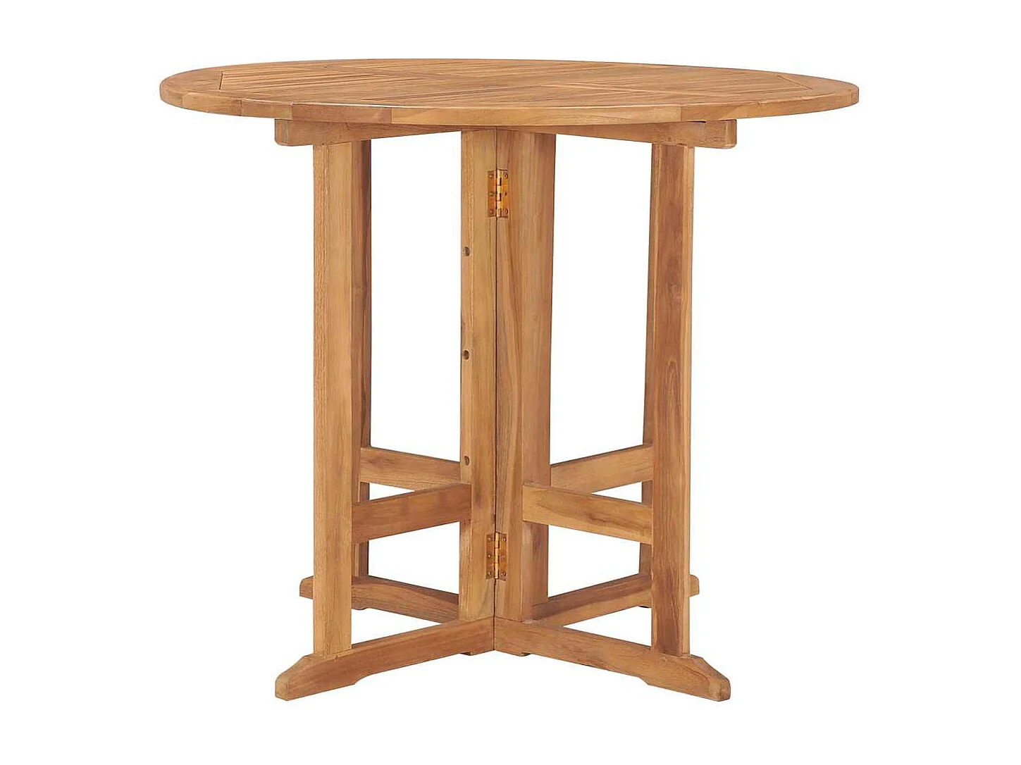 Tavolo da pranzo pieghevole da giardino Ø90x75 cm Legno massello di teak