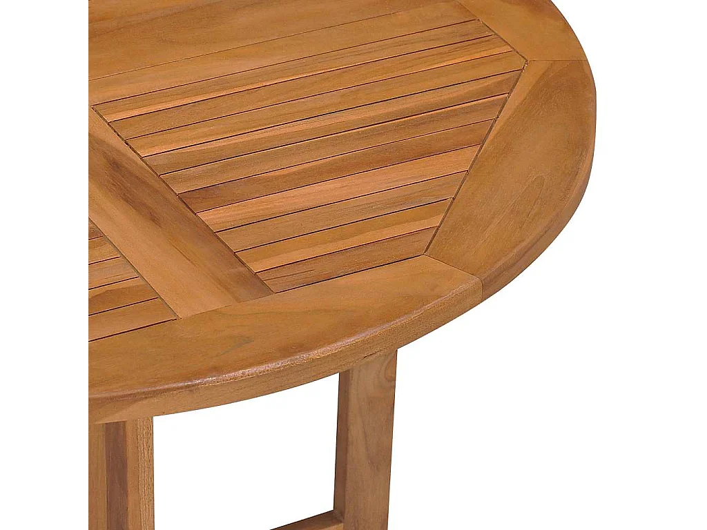 Tavolo da pranzo pieghevole da giardino Ø90x75 cm Legno massello di teak