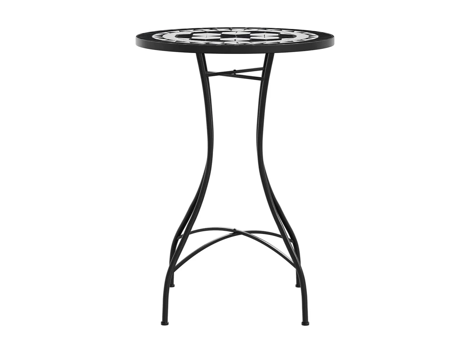 Mesa bistro de mosaico blanco y negro Ø50x70 cm cerámica