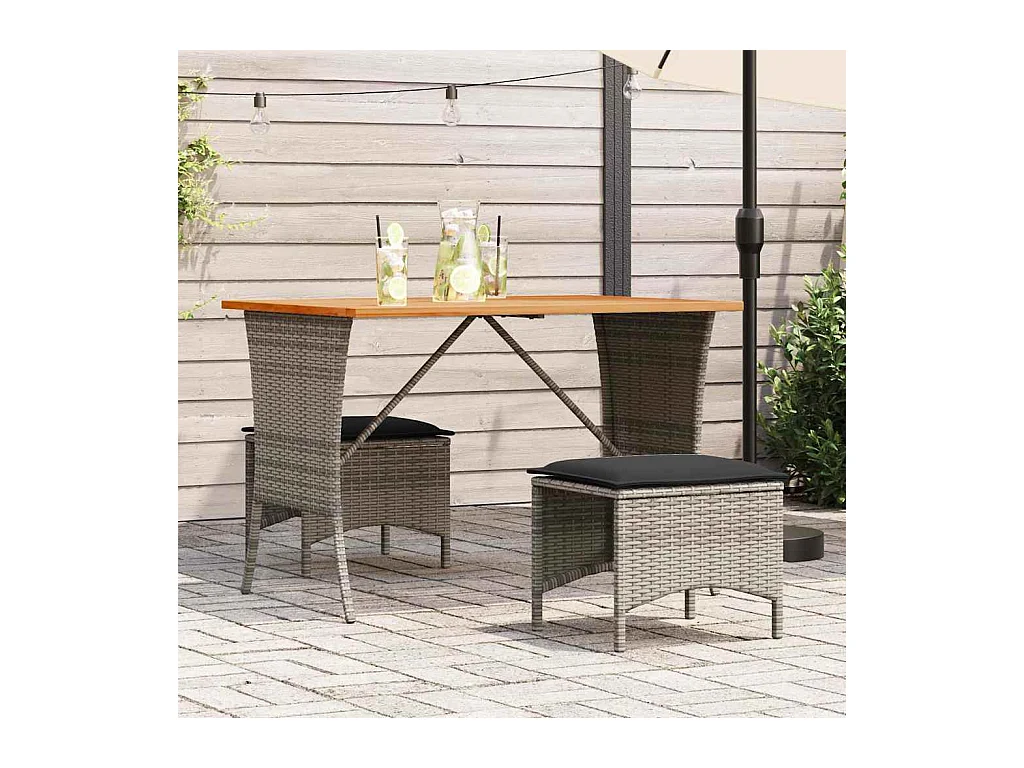 Tuintafel met grijs acaciahouten blad 105x75x72 cm