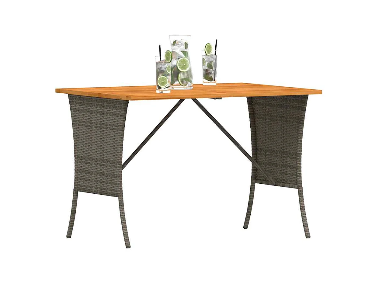 Tuintafel met grijs acaciahouten blad 105x75x72 cm