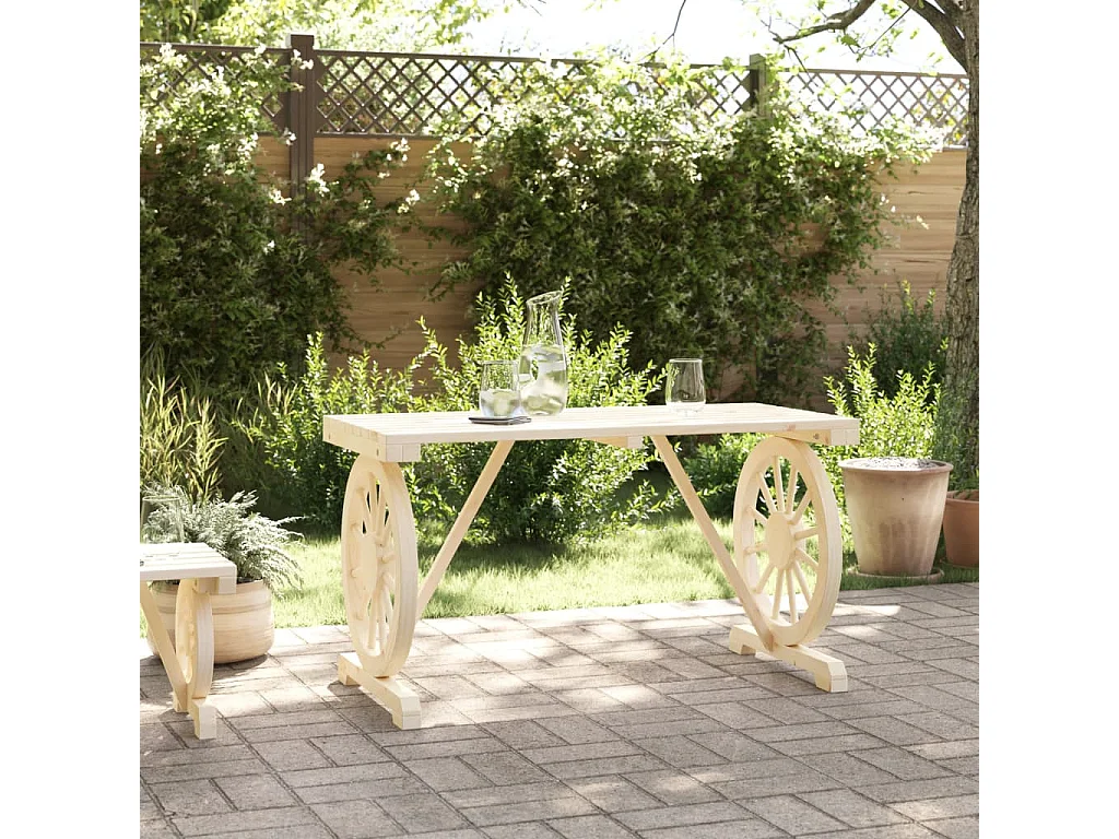 Tavolo da giardino 115x55x65 cm in legno massello di abete