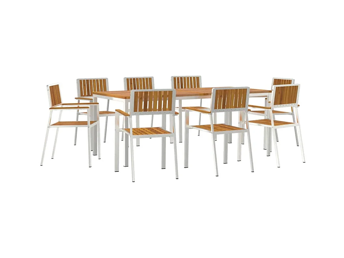 Juego de comedor de jardín de 9 piezas