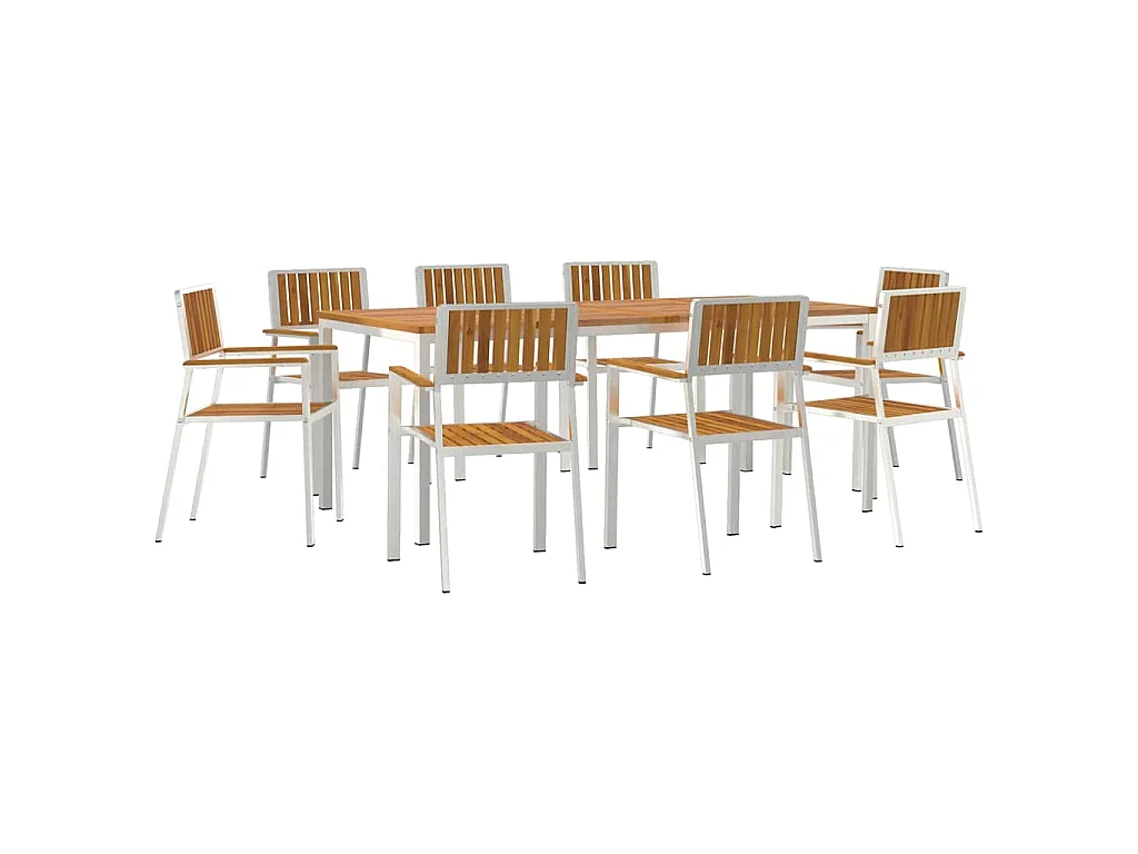 Set da pranzo da giardino da 9 pezzi